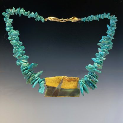 Reversible Porcelain Necklace with Turquoise